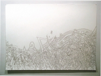 „Ohne Titel (massila 3)“, 2004, Filzstift auf Papier, 105 x 75 cm, gerahmt